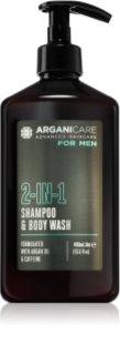 Arganicare For Men 2-In-1 Shampoo & Body Wash gel za prhanje in šampon 2v1 za moške 400 ml