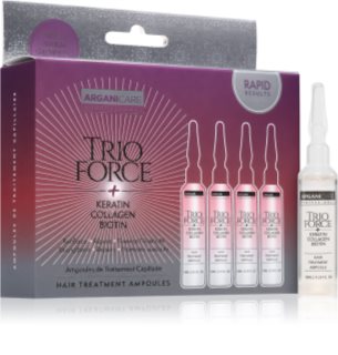 Arganicare Trio Force Hair Treatment ampolla para el crecimiento y fortalecimiento del cabello desde las raíces 4x10 ml