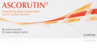 ASCORUTIN ASCORUTIN 20mg/100mg filmom obalené tablety na liečbu zvýšenej lámavosti a priepustnosti krvných vlásočníc 50 tbl