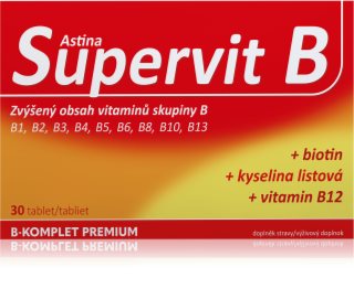 Astina Supervit B tablety s vitamíny skupiny B a s kyselinou listovou 30 tbl