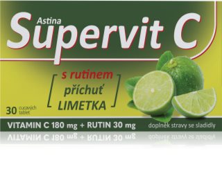 Astina Supervit C s rutinem cucavé tablety s vitaminem C příchuť Lime 30 tbl