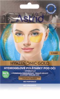 Astrid Hyaluronic Gold maska za oči proti gubam, zabuhlosti in temnim kolobarjem 2 kos
