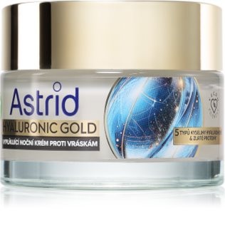 Astrid Hyaluronic Gold noční krém proti vráskám s proteiny 50 ml