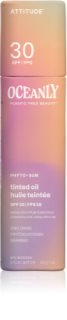 Attitude Oceanly Plastic Free Beauty tápláló olaj egységesíti a bőrszín tónusait SPF 30 30 g