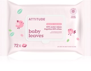 Attitude Baby Leaves Water Wipes Mitrās salvetes bez smaržas