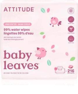 Attitude Baby Leaves Water Wipes salviette umidificate senza profumazione