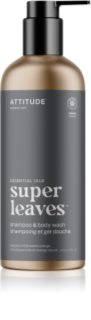 Attitude Super Leaves Essentials Shampoo & Duschgel 2 in 1 Peppermint & Sweet Orange 473 ml