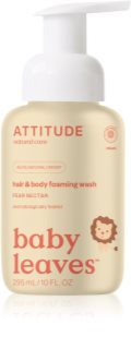 Attitude Baby Leaves Pear Nectar mousse lavante 2 en 1 pour enfant 295 ml