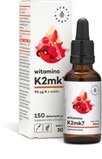 Aura Herbals Witamina K2 90 μg krople dla zdrowia kości i stawów 30 ml