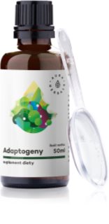 Aura Herbals Adaptogeny ashwagandhę, wąkrotkę azjatycką, bakopę i kadzidłowiec krople ziołowe na wzmocnienie odporności 50 ml