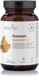 Aura Herbals Czosnek Immuno+ kapsułki dla zwiększenia odporności, redukcji poziomu zmęczenia i wyczerpania 60 caps.