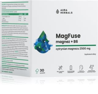 Aura Herbals MagFuse + B6 saszetki na prawidłową czynność układu nerwowego 30 szt.