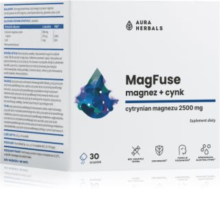 Aura Herbals MagFuse + cynk saszetki do skutecznej suplementacji magnezu 30 szt.