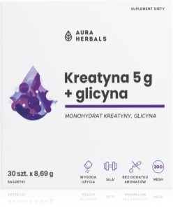 Aura Herbals Kreatyna 5 g + Glycina saszetki wsparcie wydolności treningowej 30 szt.