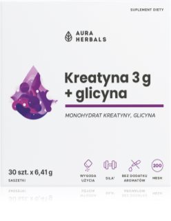 Aura Herbals Kreatyna 3 g + Glycina saszetki wsparcie wydolności treningowej 30 szt.