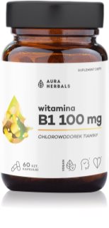 Aura Herbals Witamina B1 100 mg Tiamina kapsułki na prawidłową czynność układu nerwowego 60 caps.