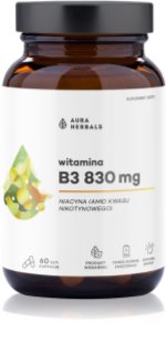 Aura Herbals Witamina B3 830 mg Niacyna kapsułki na prawidłową czynność układu nerwowego 60 caps.