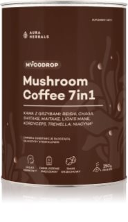 Aura Herbals Mycodrop Mushroom Coffee 7in1 kawa adaptogenna dla redukcji zmęczenia i wyczerpania smak Hazelnut 250 g
