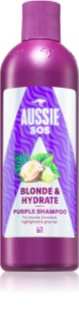 Aussie SOS Blonde & Hydrate shampoing tonifiant violet pour cheveux blonds 300 ml