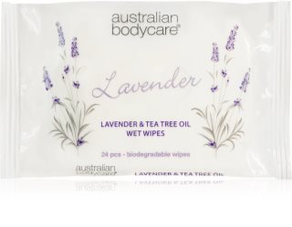 Australian Bodycare Tea Tree Oil & Lavender Toalhitas para rosto e corpo 24 un.