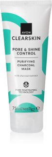 Avon Clearskin Pore & Shine Control čisticí maska s aktivním uhlím 75 ml