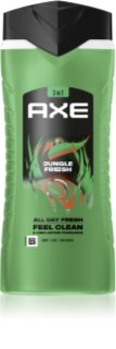 Axe Jungle Fresh gel za prhanje za obraz, telo in lase Palm Leaves & Amber 400 ml