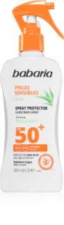 Babaria Sun Sensitive слънцезащитен спрей за чувствителна кожа SPF 50+ 200 мл.