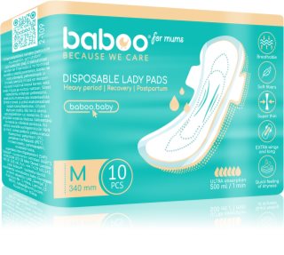Baboo Postpartum Maternity Pads higijenski ulošci nakon poroda jednokratne veličina M 10 kom