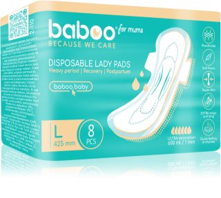 Baboo Postpartum Maternity Pads higijenski ulošci nakon poroda jednokratne veličina L 8 kom
