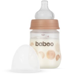 Baboo Anti-colic Feeding Bottle biberon anticolici pentru nou-nascuti si copii Au Naturale, 0 m+ 180 ml