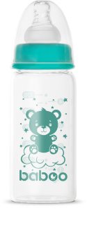 Baboo Anti-colic Glass Feeding Bottle Narrow Neck Babyflasche aus Glas 0m+ 120 ml