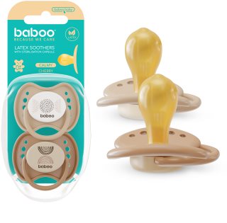Baboo Soothers Round Latex with Case dummy Au Naturale 0-6 m 2 pc