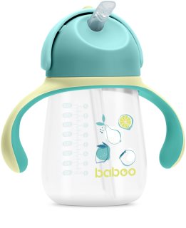 Baboo Cup with Silicone Straw ceasca cu pai Lagoon Fiesta 9m+ 260 ml