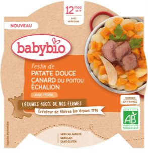 Babybio BIO sladké brambory s kachnou a šalotkou Echalion dětský příkrm 230 g
