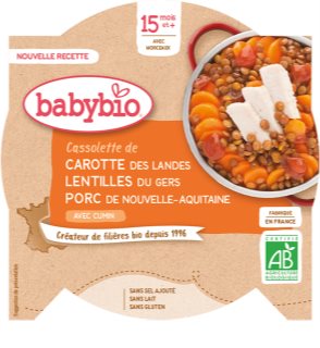 Babybio BIO vepřové maso s čočkou dětský příkrm 260 g