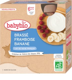 Babybio BIO malina a banán mléčná svačinka 4x85 g