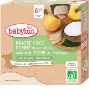 Babybio BIO jablko a hruška svačinka s kokosovým mlékem 4x85 g