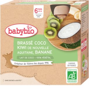 Babybio BIO kiwi a banán svačinka s kokosovým mlékem 4x85 g