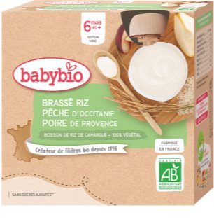 Babybio BIO broskev a hruška rýžová kaše 4x85 g