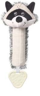 BabyOno Squeaky Toy with Teether писукаща играчка с гризалка Racoon Rocky 1 бр.