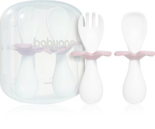 BabyOno Be Active Ergonomic Utensils for Children étkészlet Pink 12 m+ 2 db