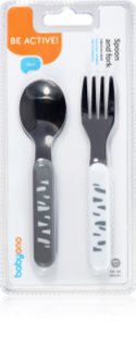 BabyOno Be Active Stainless Steel Spoon and Fork Besteck