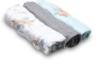 BabyOno Natural Bamboo Diapers Blue-Grey pieluchy wielorazowe 70x70 cm 3 szt.