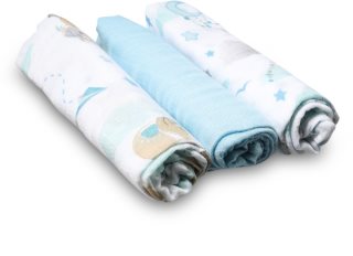BabyOno Natural Bamboo Diapers Blue pieluchy wielorazowe 70x70 cm 3 szt.