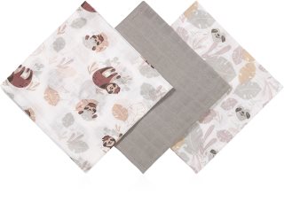 BabyOno Muslin Diapers Super Soft cloth nappies Grey 70x70 cm 3 pc