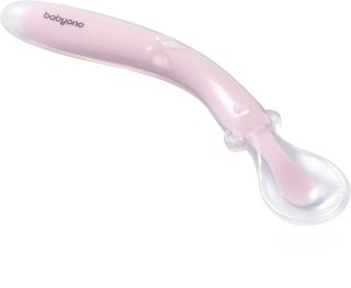 BabyOno Silicone Spoon 6m+ lepeltje voor Kinderen Pink 1 st