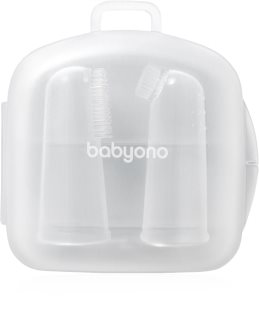BabyOno Silicone Toothbrush Vinger Tandenborstel voor Kids met Etui 0m+ 2 st
