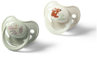 BabyOno Take Care Anatomical Silicone Soothers duda Day & Night 6-18m 2 kom