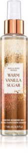 Bath & Body Works Warm Vanilla Sugar bruma perfumada con purpurina para mujer 146 ml