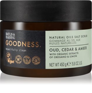 Baylis & Harding Goodness Oud, Cedar & Amber Salz-Peeling für den Körper 450 g